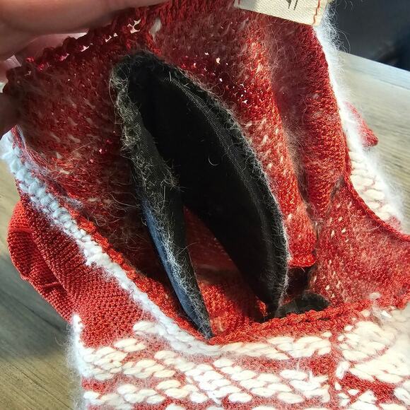 Vintage 80s PACA Silk Sweater Womens Small Red Mod Fuzy Glam Rock Party Retro - Picture 12 of 14